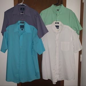 Men’s 16 / 16.5 STAFFORD LANDS’ END Oxford Traditional Solid S/S Shirts Pockets